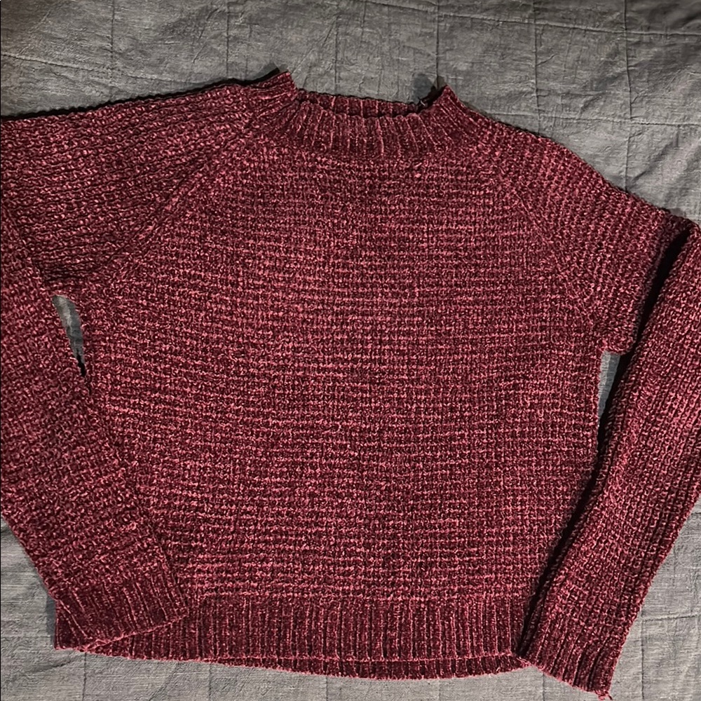 Junior burgundy knit sweater